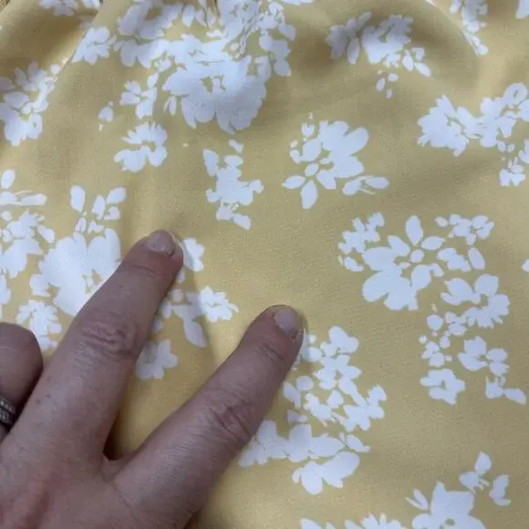 Abercrombie & Fitch Babydoll Dress Smocked Yellow Floral Size M Y2K Cottagecore - Picture 11 of 16